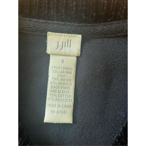 J JILL WOMENS BLACK WIDE WHALE CHENILLE CORDUROY CASUAL JACKET SIZE S - Picture 2 of 7